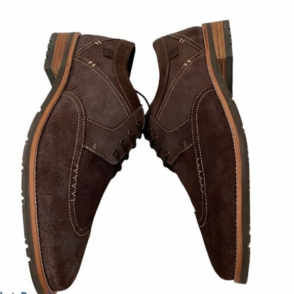 Ben Sherman Suede Wingtip Derby Sz 11.5 Distressed Brown - Picture 4 of 10